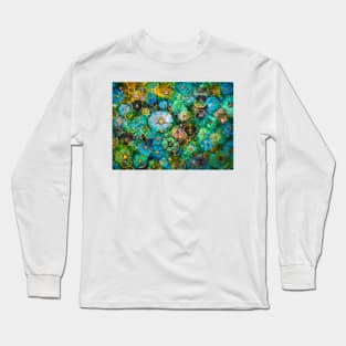 Floral abstract turquoise Long Sleeve T-Shirt